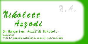 nikolett aszodi business card